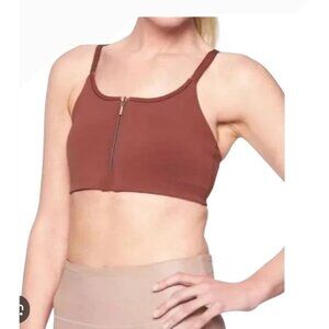 Athleta Bra Size Medium Empower Front Zip in Brown A- C Cups